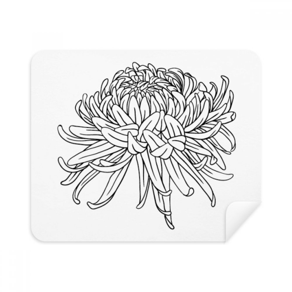 Flower Chrysanthemum Illustration Cleaning Cloth Screen Cleaner 2pcs Suede Fabric