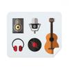 Guitar Headset CD Microphone Music Pattern Cleaning Cloth Screen Cleaner 2pcs Suede Fabric view 1