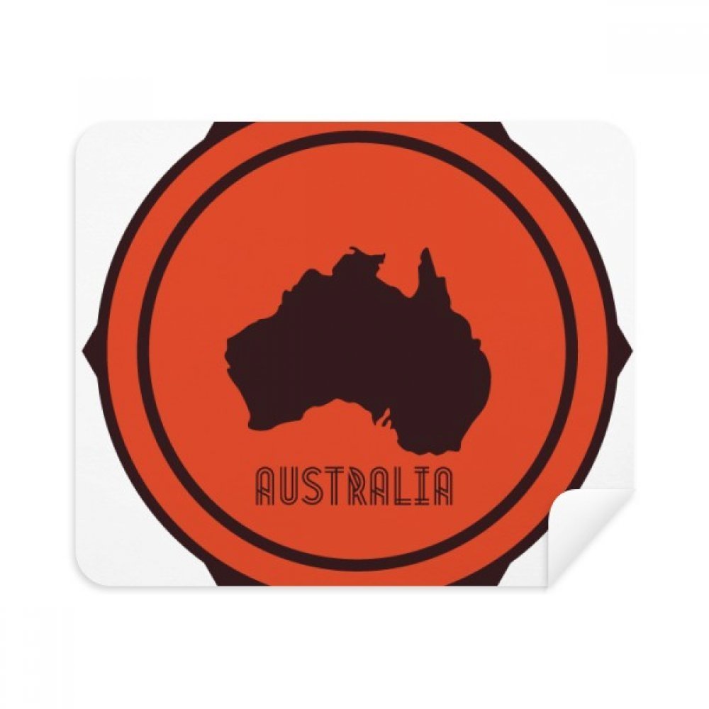 Australia Flavor Map Emblem Illustration Cleaning Cloth Screen Cleaner 2pcs Suede Fabric