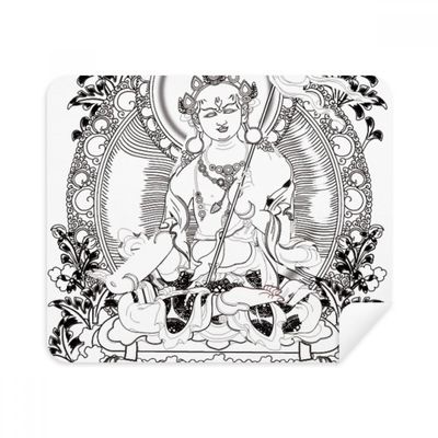 Culture Guanyin Chinese Character Figure Cleaning Cloth Screen Cleaner 2pcs Suede Fabric