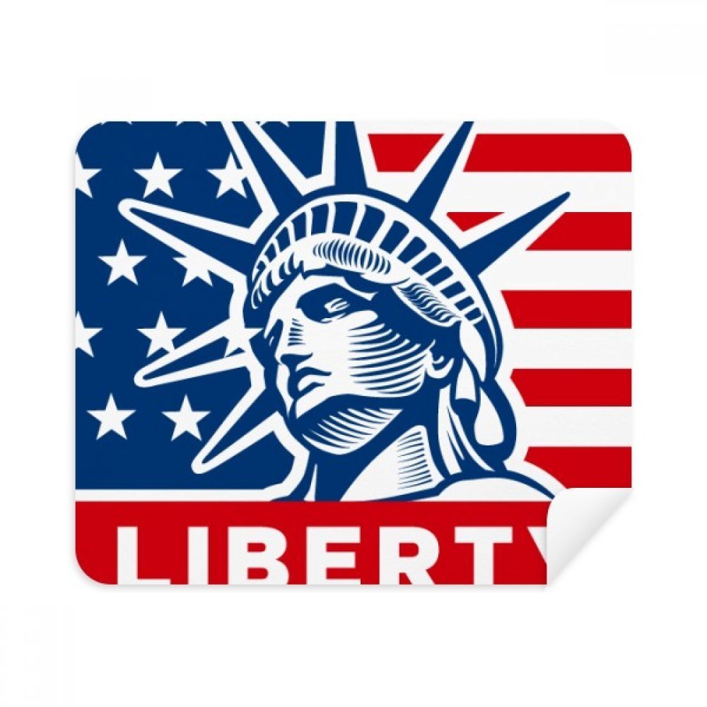 America Flag with Liberty Statue Pattern Cleaning Cloth Screen Cleaner 2pcs Suede Fabric