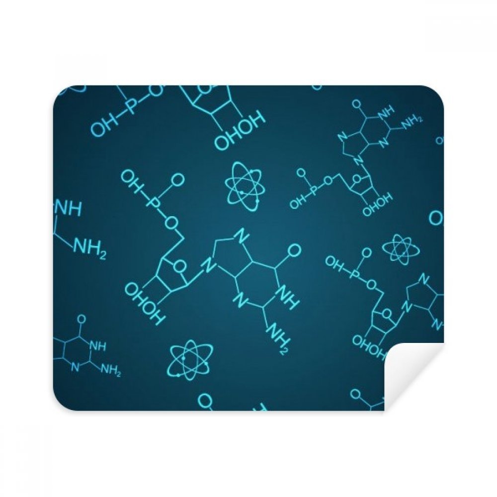 Blue Checal Molecular Structure Illustration Cleaning Cloth Screen Cleaner 2pcs Suede Fabric