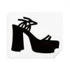 Black Women's High Heels Outline Pattern Cleaning Cloth Screen Cleaner 2pcs Suede Fabric