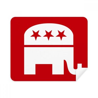 America Elephant Emblem Republican Party Red Cleaning Cloth Screen Cleaner 2pcs Suede Fabric