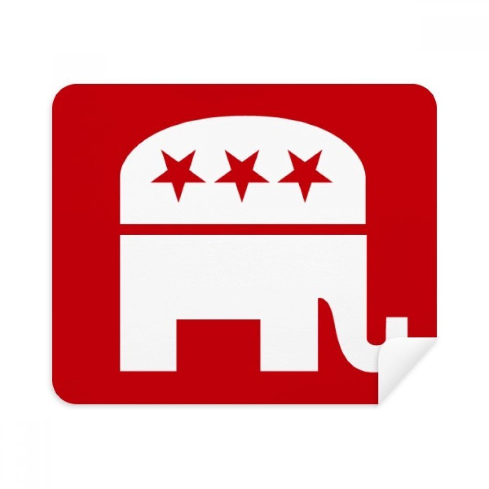 America Elephant Emblem Republican Party Red Cleaning Cloth Screen Cleaner 2pcs Suede Fabric