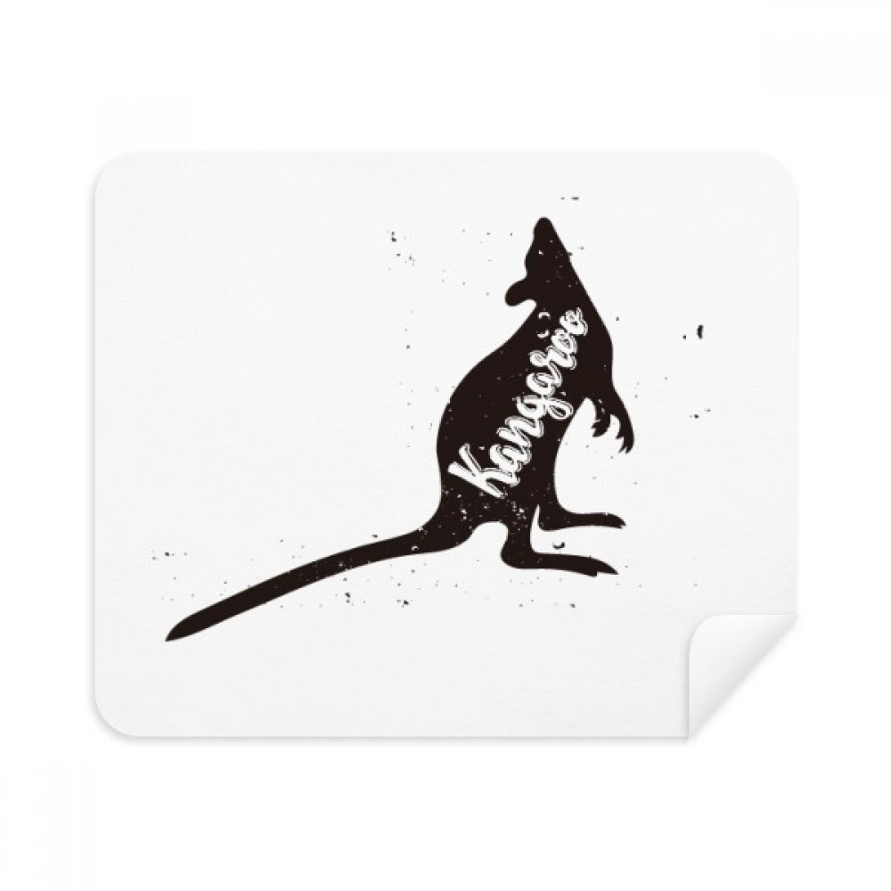 Kangaroo Black and White Animal Cleaning Cloth Screen Cleaner 2pcs Suede Fabric