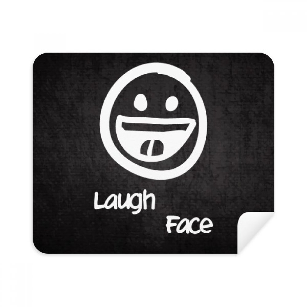 Laugh White Cute Chat Happy Pattern Cleaning Cloth Screen Cleaner 2pcs Suede Fabric