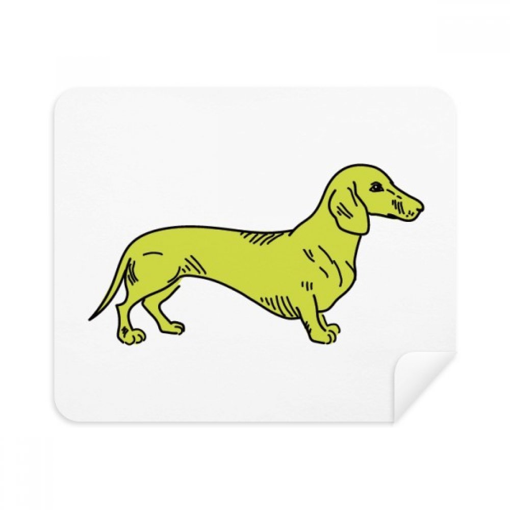 Cartoon Dog Yellow Illustration Pattern Cleaning Cloth Screen Cleaner 2pcs Suede Fabric