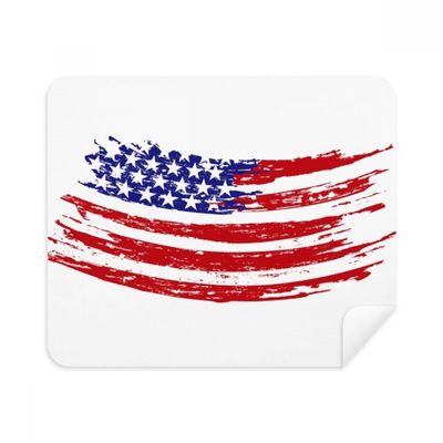 Bend Stars and Stripes America Country Flag Cleaning Cloth Screen Cleaner 2pcs Suede Fabric