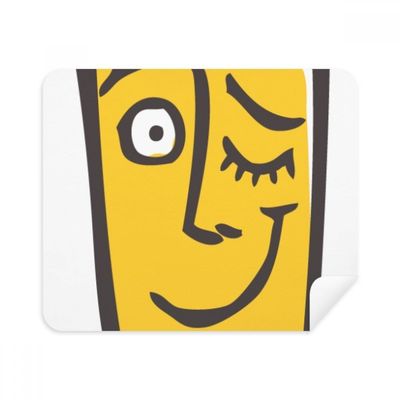 Wink Face Sketch Happy Cleaning Cloth Screen Cleaner 2pcs Suede Fabric