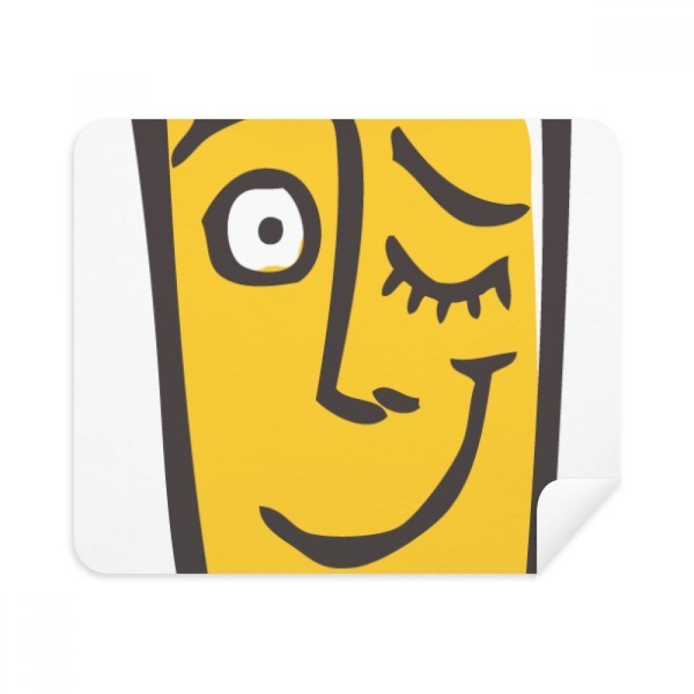 Wink Face Sketch Happy Cleaning Cloth Screen Cleaner 2pcs Suede Fabric