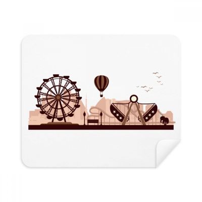 Amusement Park Black Facilities Outline Cleaning Cloth Screen Cleaner 2pcs Suede Fabric