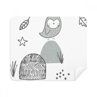 Cartoon Bird Cage Grass Nordic Pattern Cleaning Cloth Screen Cleaner 2pcs Suede Fabric