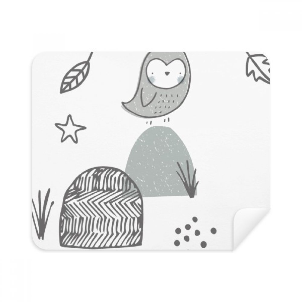 Cartoon Bird Cage Grass Nordic Pattern Cleaning Cloth Screen Cleaner 2pcs Suede Fabric