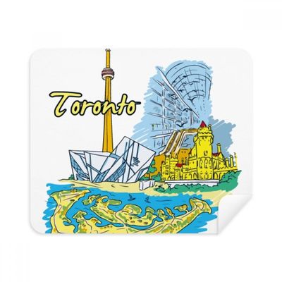 Canada Flavor Toronto Scenery Landmark Cleaning Cloth Screen Cleaner 2pcs Suede Fabric