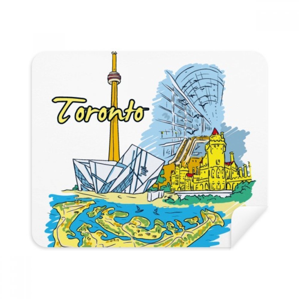 Canada Flavor Toronto Scenery Landmark Cleaning Cloth Screen Cleaner 2pcs Suede Fabric