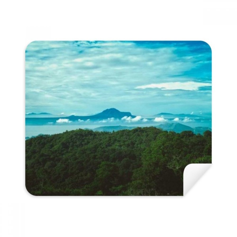 Blue Sky Green Forestry Science Nature Scenery Cleaning Cloth Screen Cleaner 2pcs Suede Fabric