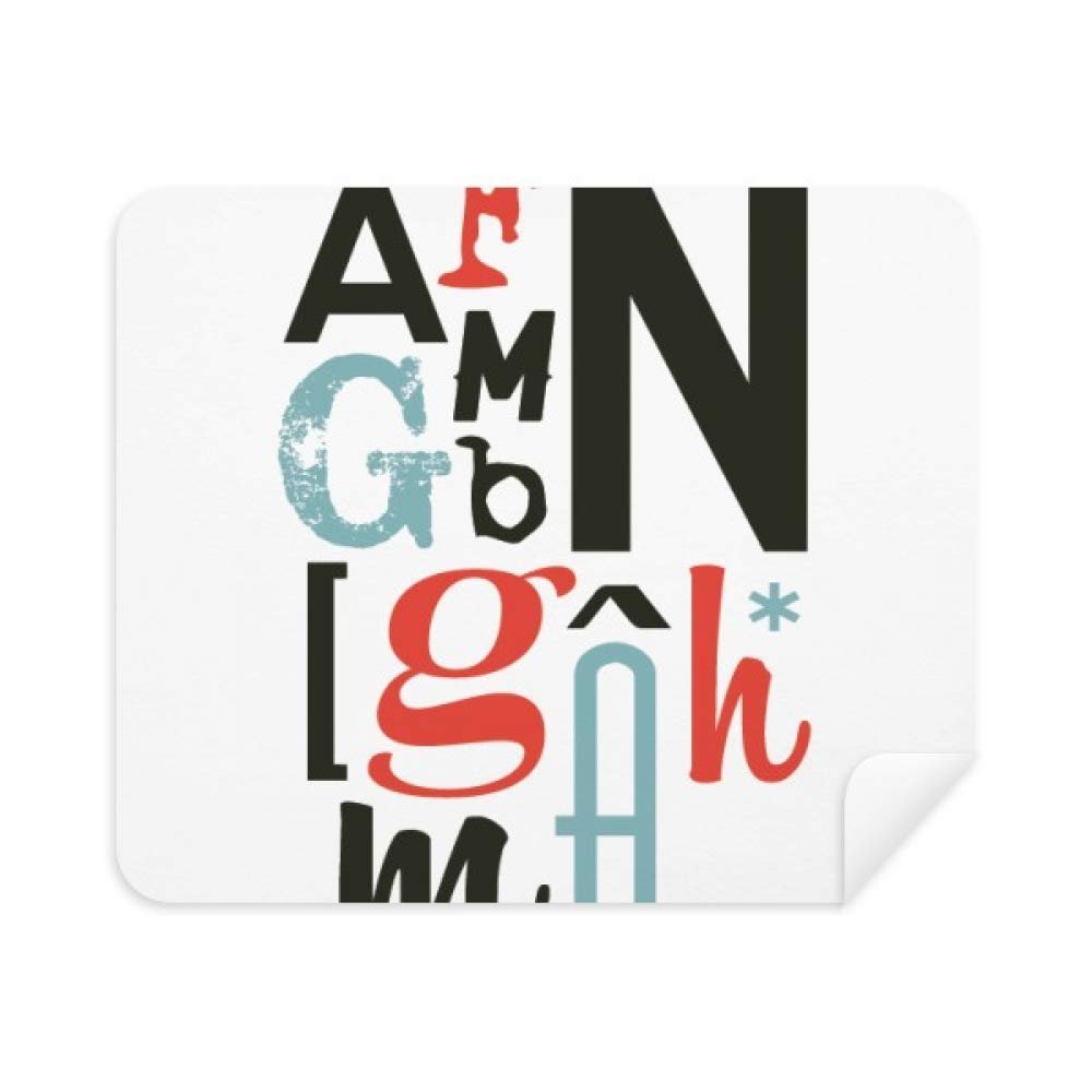 Alphabets Stylish Quote Handwrite Cleaning Cloth Screen Cleaner 2pcs Suede Fabric