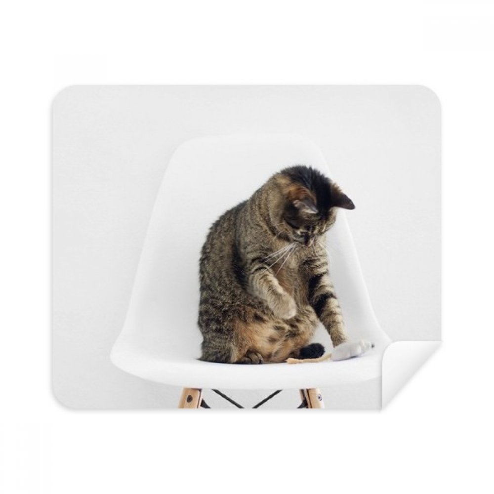 Animal Funny Action Cat Shoot Cleaning Cloth Screen Cleaner 2pcs Suede Fabric