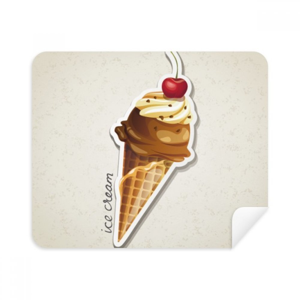 Cherry Chocolate Sweet Ice Cone Cleaning Cloth Screen Cleaner 2pcs Suede Fabric
