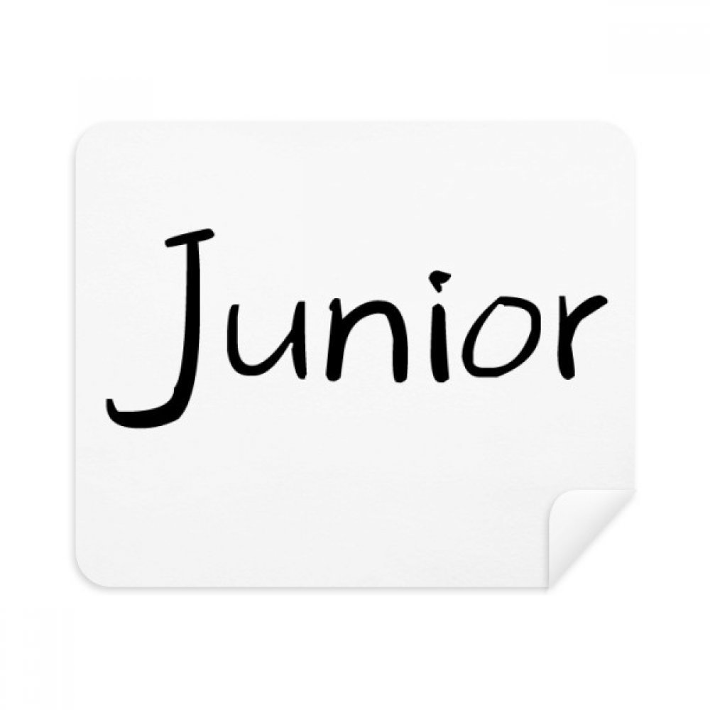 Black Single Words Junior Cleaning Cloth Screen Cleaner 2pcs Suede Fabric