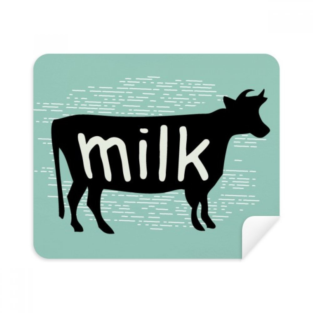 Black Animal Cow Outline Natural Cleaning Cloth Screen Cleaner 2pcs Suede Fabric