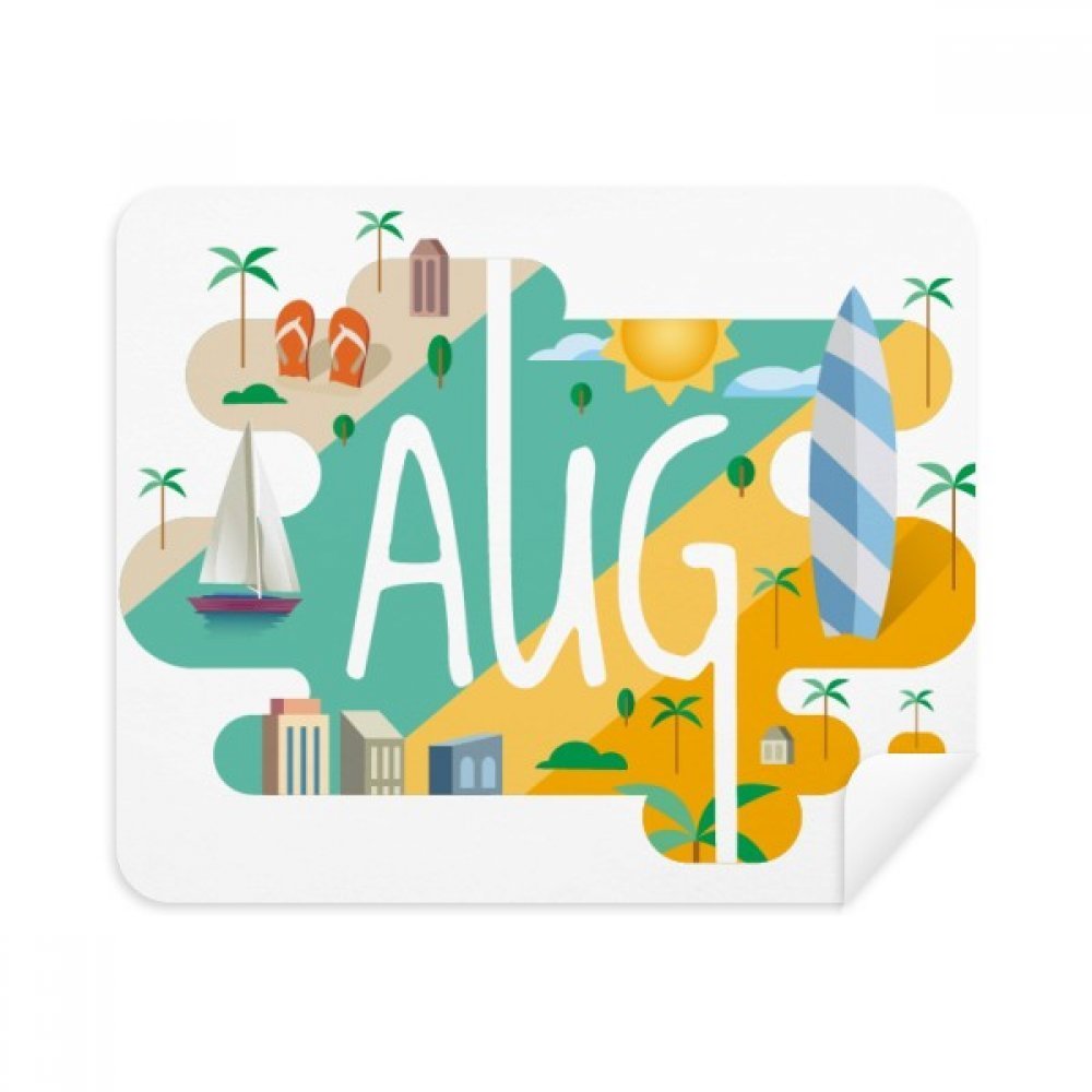 August Month Season Illustration Cleaning Cloth Screen Cleaner 2pcs Suede Fabric