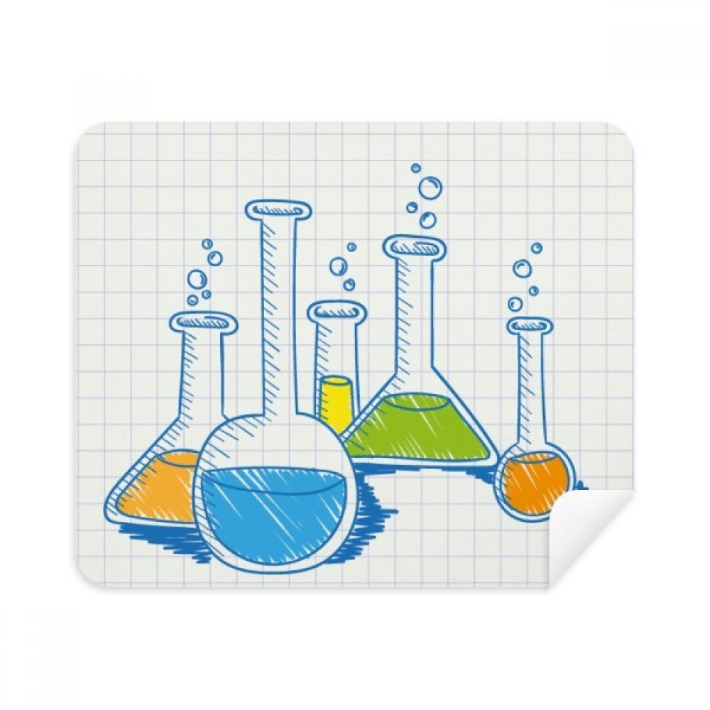 Test Tube Liquid Chestry Pattern Cleaning Cloth Screen Cleaner 2pcs Suede Fabric