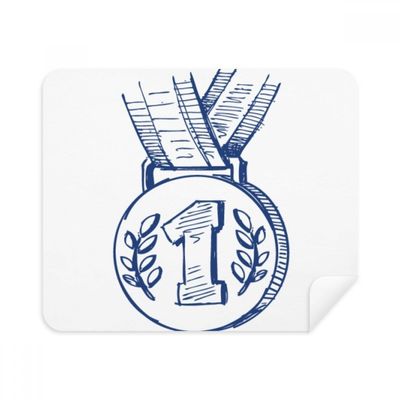 Blue Football Championship Medal Cleaning Cloth Screen Cleaner 2pcs Suede Fabric