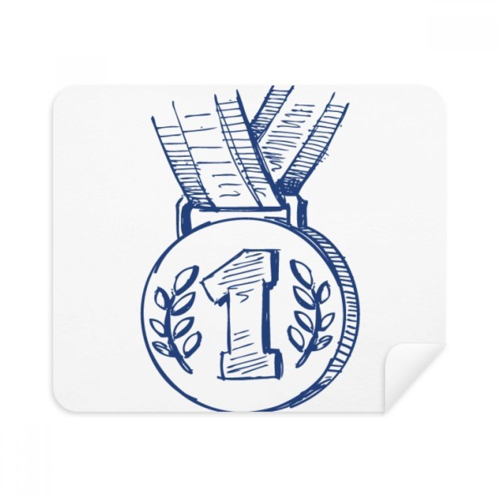 Blue Football Championship Medal Cleaning Cloth Screen Cleaner 2pcs Suede Fabric