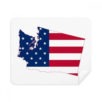 America Map Stars Stripes Flag Cleaning Cloth Screen Cleaner 2pcs Suede Fabric