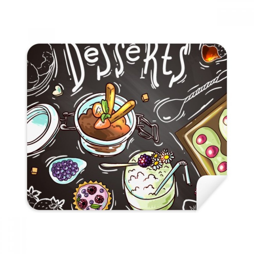 Desserts Chocolate Strawberry France Cleaning Cloth Screen Cleaner 2pcs Suede Fabric