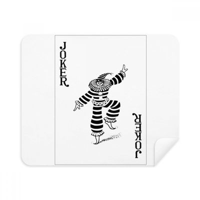 Black Joker Playing Cards Pattern Cleaning Cloth Screen Cleaner 2pcs Suede Fabric