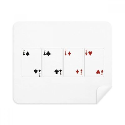 2 Heart Spade Diamond Club Pattern Cleaning Cloth Screen Cleaner 2pcs Suede Fabric