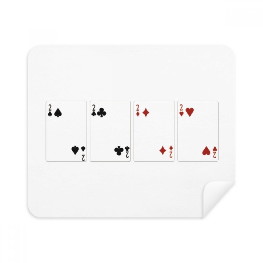 2 Heart Spade Diamond Club Pattern Cleaning Cloth Screen Cleaner 2pcs Suede Fabric