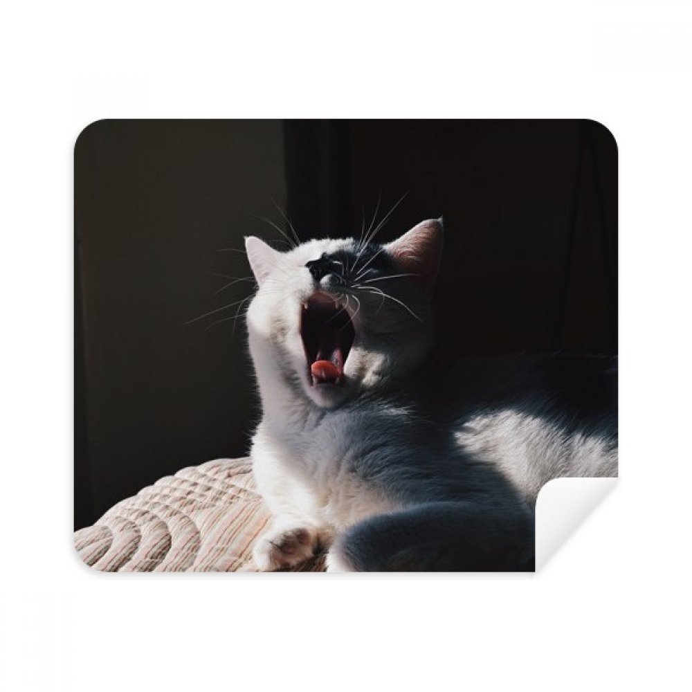 Animal Yawn Cat Photograph Shoot Cleaning Cloth Screen Cleaner 2pcs Suede Fabric