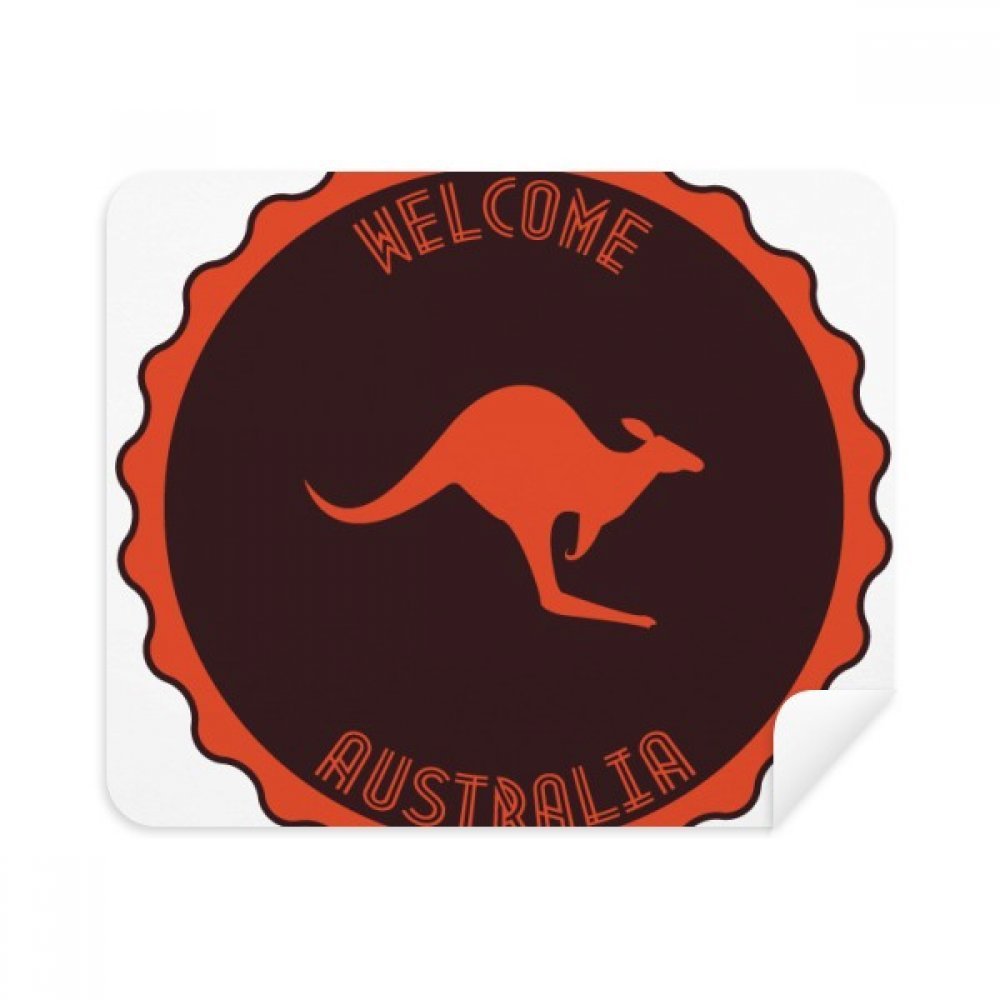 Australia Flavor Kangaroo Emblem Outline Cleaning Cloth Screen Cleaner 2pcs Suede Fabric