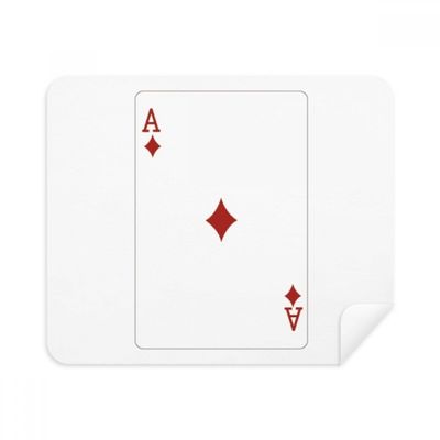 Diamond A Playing Cards Pattern Cleaning Cloth Screen Cleaner 2pcs Suede Fabric