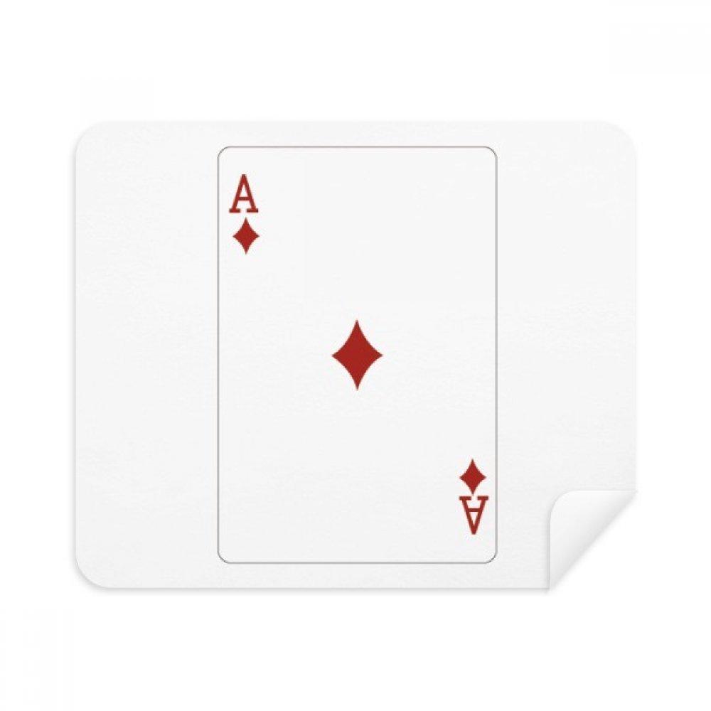 Diamond A Playing Cards Pattern Cleaning Cloth Screen Cleaner 2pcs Suede Fabric