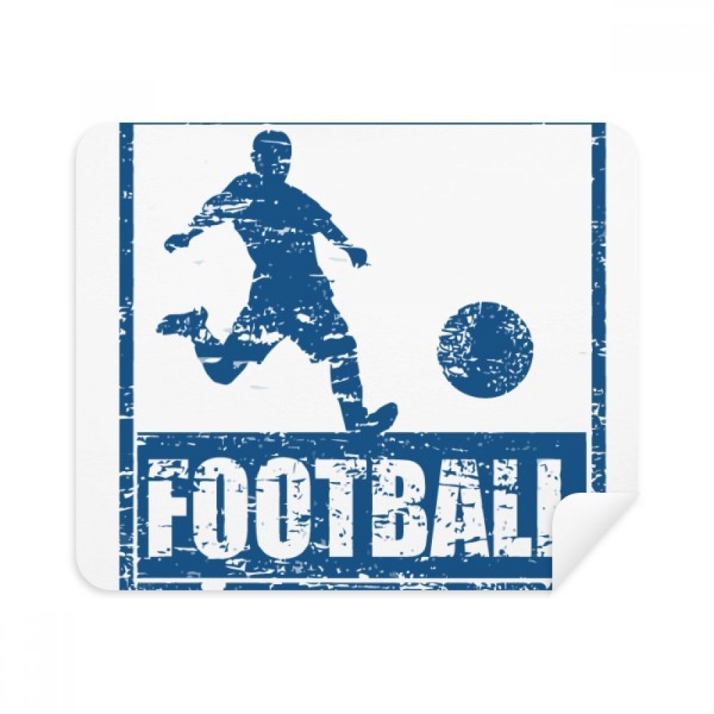 Blue Football Player Kick Football Cleaning Cloth Screen Cleaner 2pcs Suede Fabric