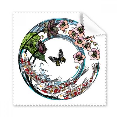 Carp Sakura Lotus Pattern Geometry Cleaning Cloth Phone Screen Glasses Cleaner 5pcs