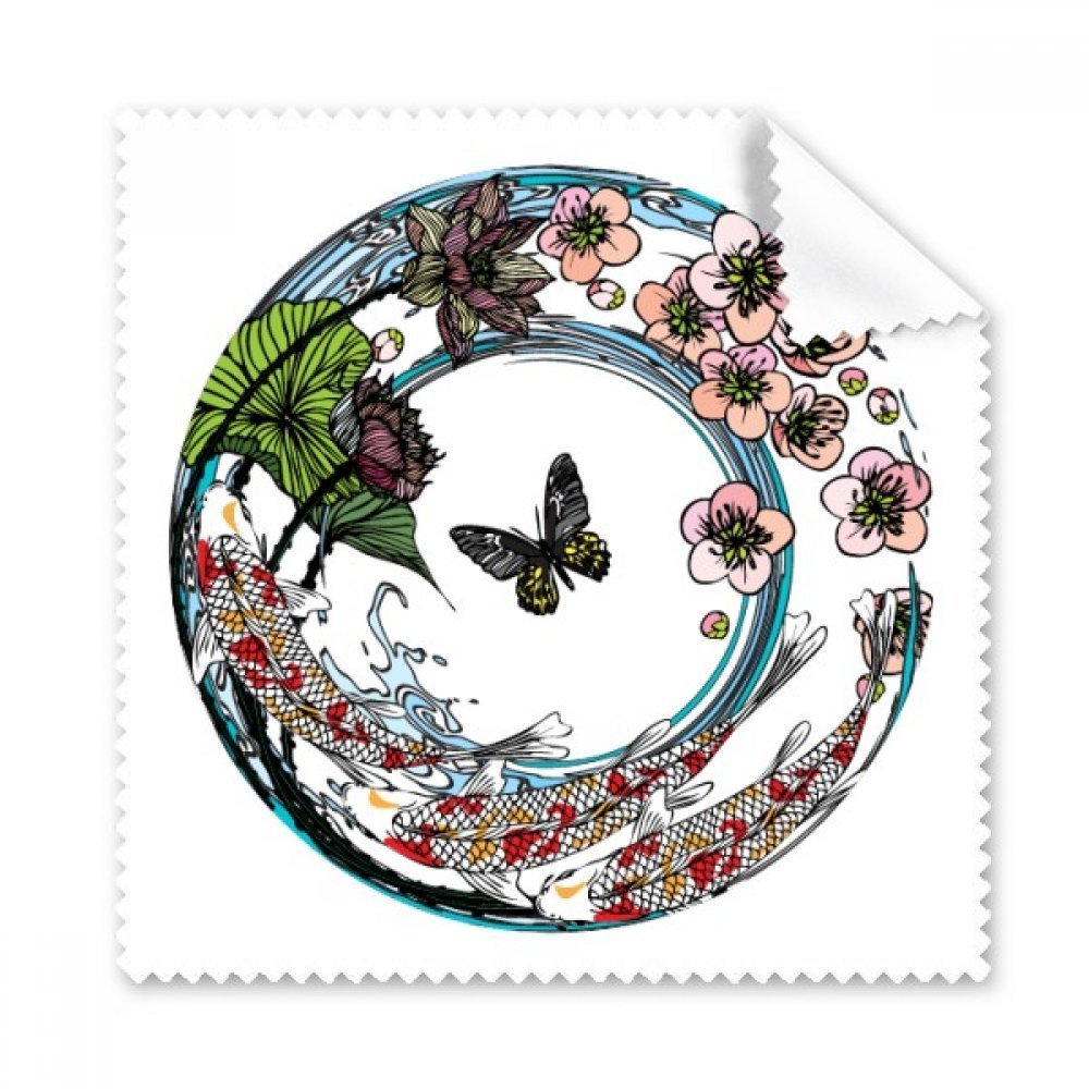 Carp Sakura Lotus Pattern Geometry Cleaning Cloth Phone Screen Glasses Cleaner 5pcs
