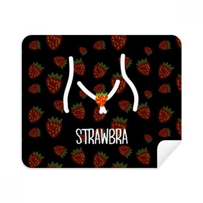 Funny Red Strawberry Drawing Cleaning Cloth Screen Cleaner 2pcs Suede Fabric
