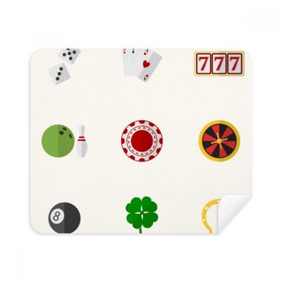 Casino Small Element Illustration Cleaning Cloth Screen Cleaner 2pcs Suede Fabric