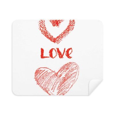Love You Heart Red Quote Handwrite Cleaning Cloth Screen Cleaner 2pcs Suede Fabric