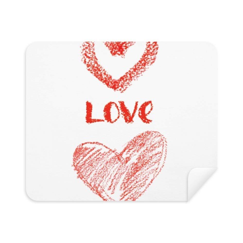 Love You Heart Red Quote Handwrite Cleaning Cloth Screen Cleaner 2pcs Suede Fabric