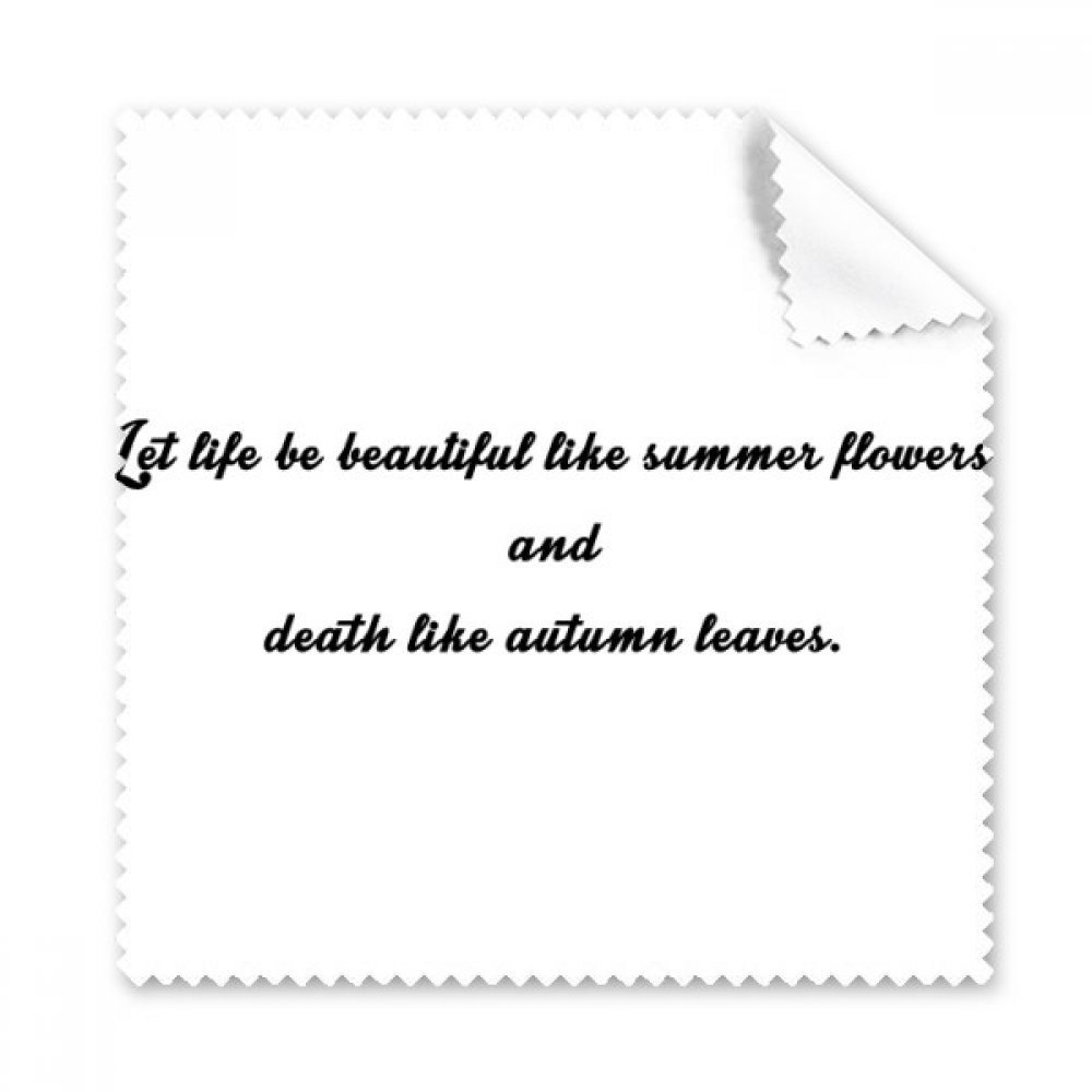 Poetry Quote Life Like Summer Flower Cleaning Cloth Phone Screen Glasses Cleaner 5pcs