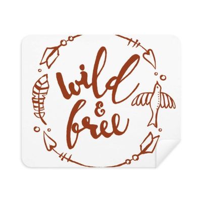 Be Free Quote Handwrite Style Cleaning Cloth Screen Cleaner 2pcs Suede Fabric