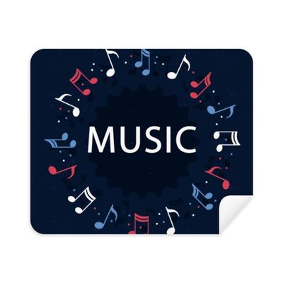 Red Blue Round-Shaped Music Notes Cleaning Cloth Screen Cleaner 2pcs Suede Fabric