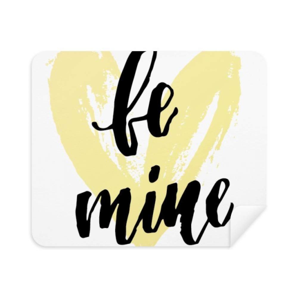 Be Mine Yellow Love Quote Style Cleaning Cloth Screen Cleaner 2pcs Suede Fabric